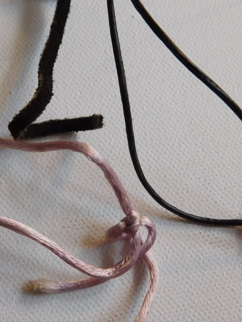 Boho Natural Stone Cord Necklace Lot 3pc Amethyst Quartz Ceramic Suede Choker